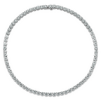 14k White Gold 74 carat Lab Grown Diamond VS+ F+ Complete Round 20 inch Straight Tennis Necklace