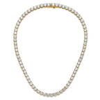 14k 83 carat Lab Grown Diamond VS+ F+ Complete Round 22 inch Straight Tennis Necklace