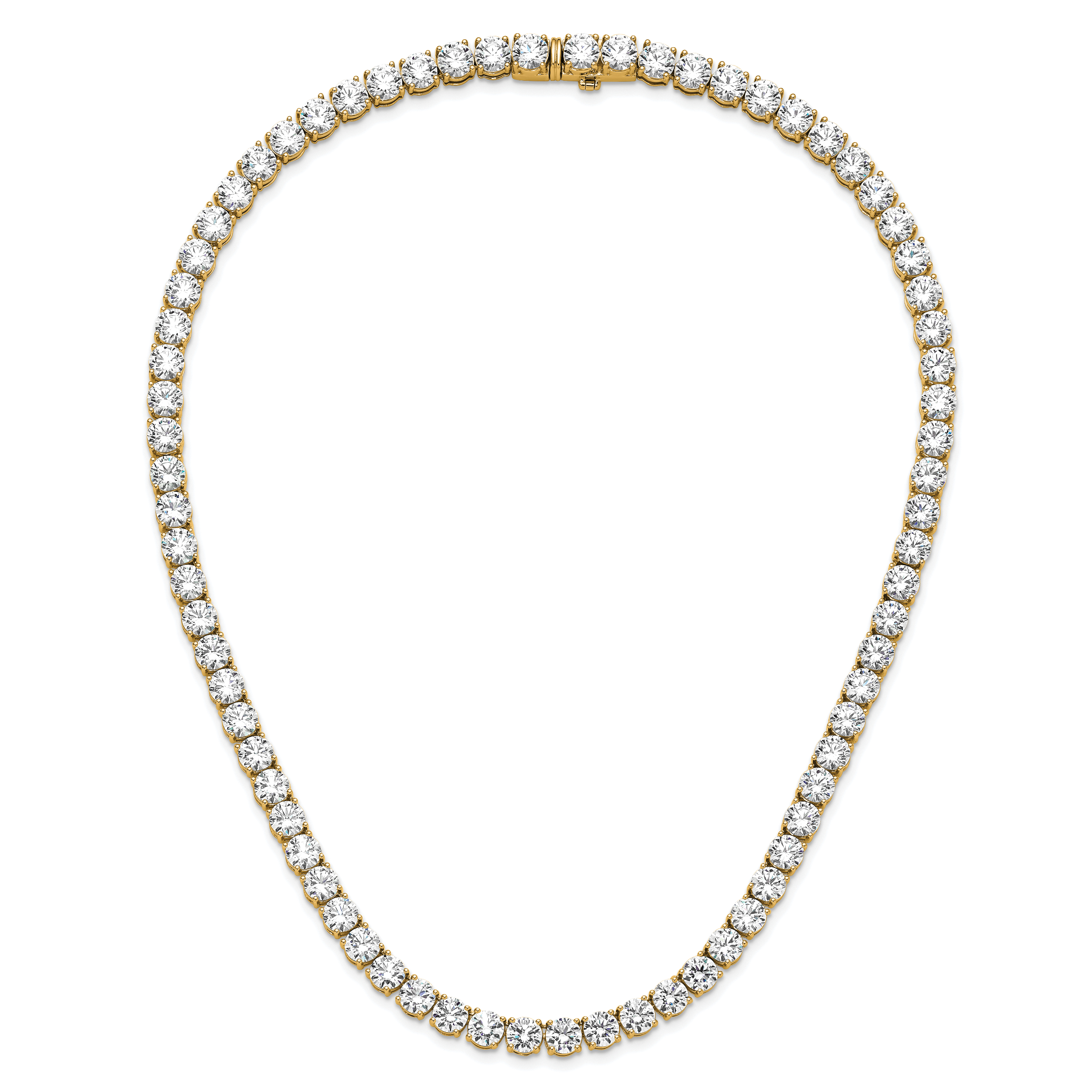 14k 83 carat Lab Grown Diamond VS/SI+ G+ Complete Round 22 inch Straight Tennis Necklace