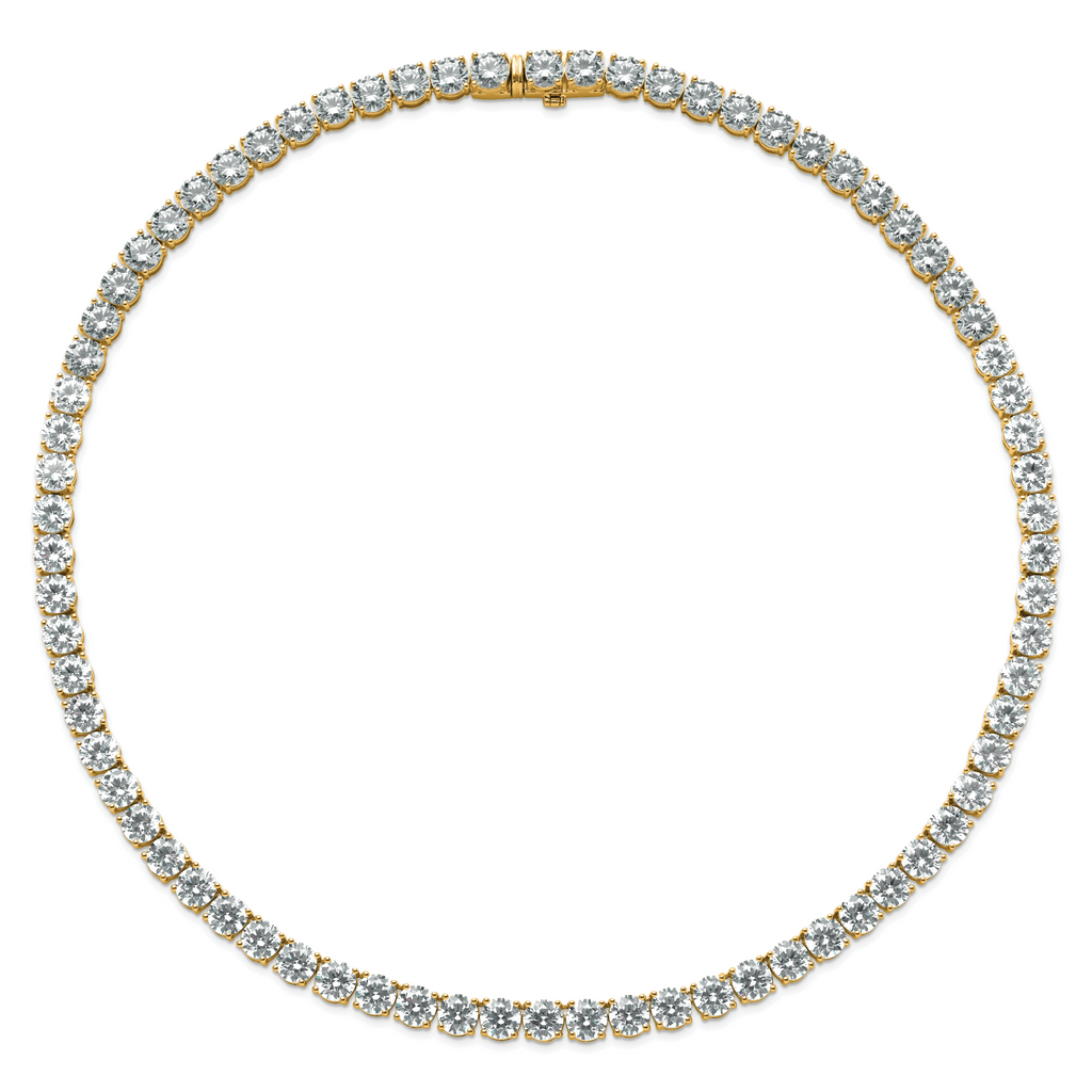 14k 83 carat Lab Grown Diamond VS/SI+ G+ Complete Round 22 inch Straight Tennis Necklace