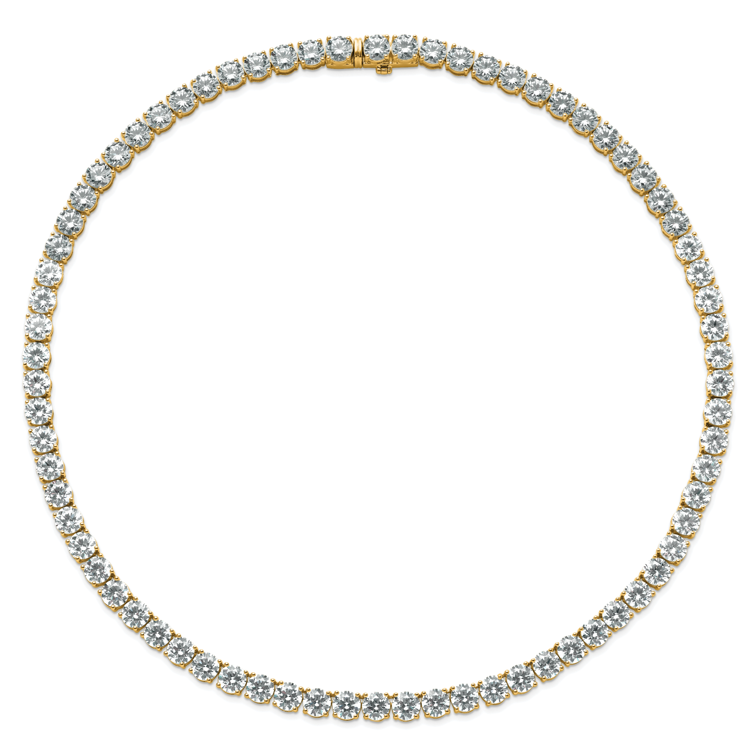 14k 83 carat Lab Grown Diamond VS/SI+ G+ Complete Round 22 inch Straight Tennis Necklace