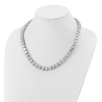 14k White Gold 100 3/4 carat Lab Grown Diamond VS/SI+ G+ Complete Round 20 inch Graduated Tennis Necklace