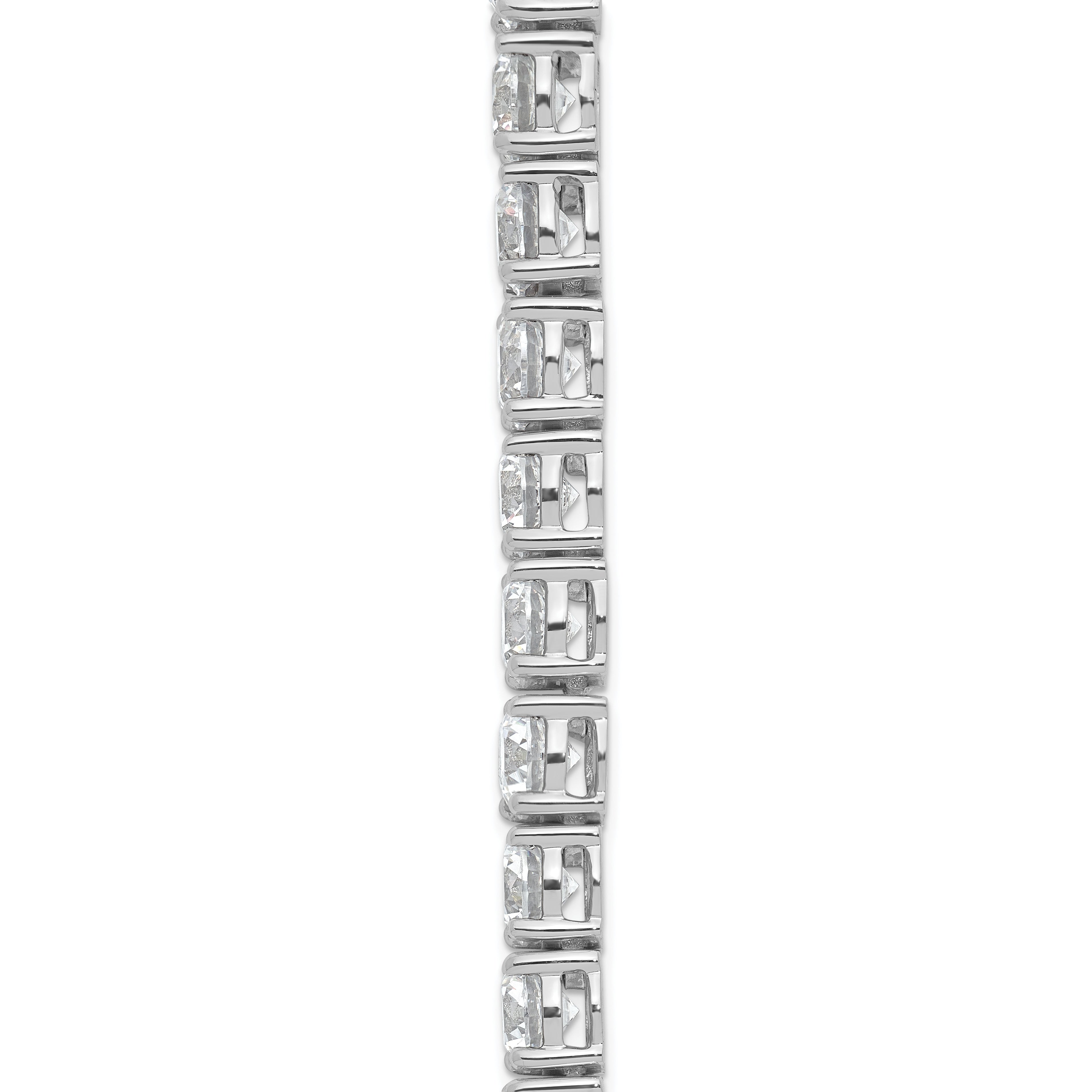 14k White Gold 40 3/8 carat Lab Grown Diamond VS+ F+ Complete Round 20 inch Graduated Tennis Necklace