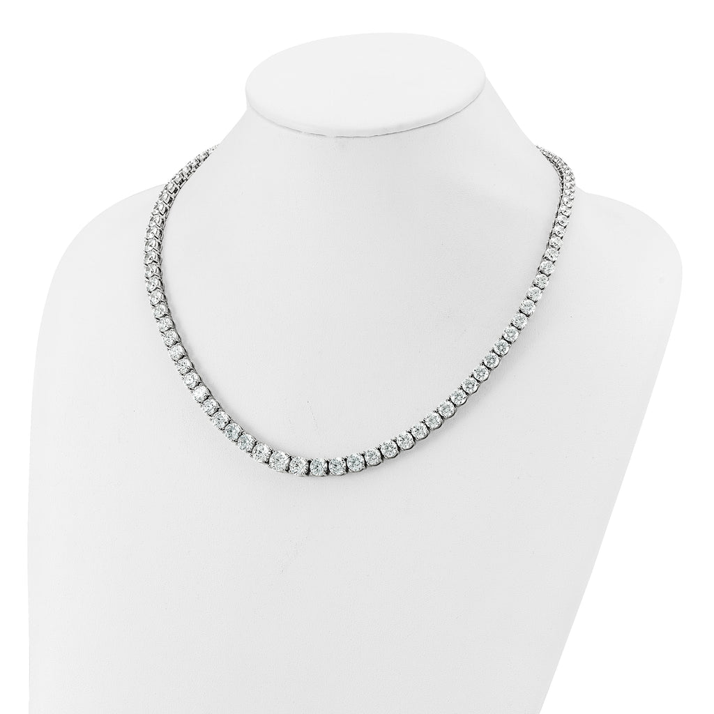 14k White Gold 50 7/8 carat Lab Grown Diamond VS/SI+ G+ Complete Round 20 inch Graduated Tennis Necklace