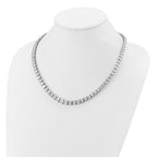 14k White Gold 50 7/8 carat Lab Grown Diamond VS+ F+ Complete Round 20 inch Graduated Tennis Necklace