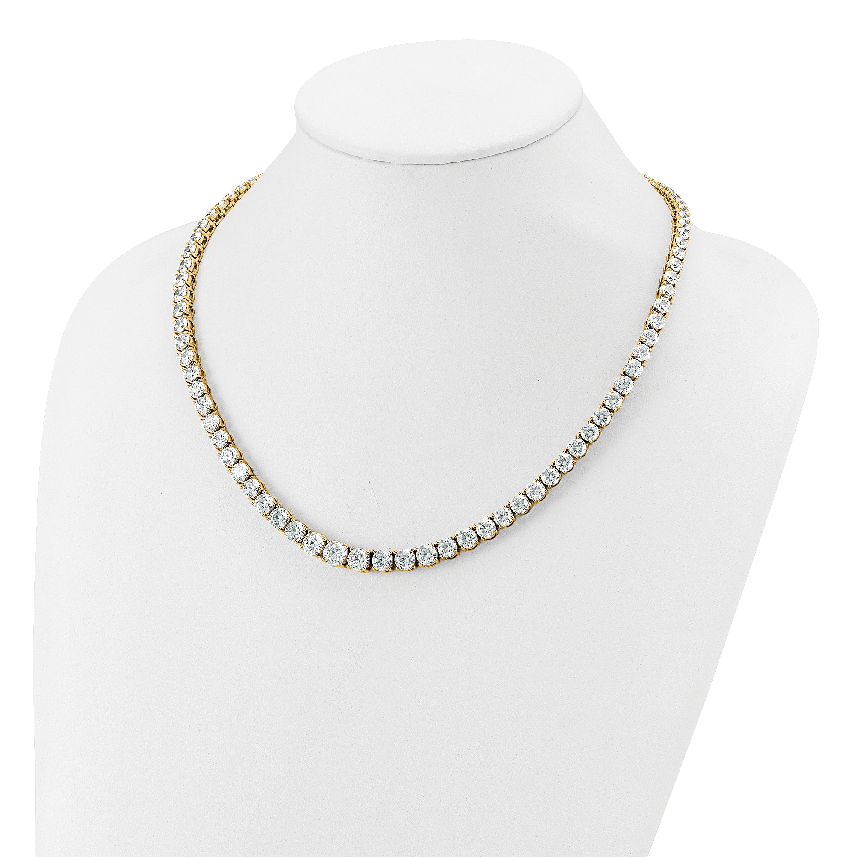 14k 50 7/8 carat Lab Grown Diamond VS+ F+ Complete Round 20 inch Graduated Tennis Necklace