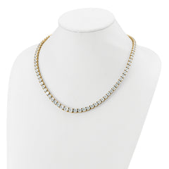 14k 50 7/8 carat Lab Grown Diamond VS+ F+ Complete Round 20 inch Graduated Tennis Necklace