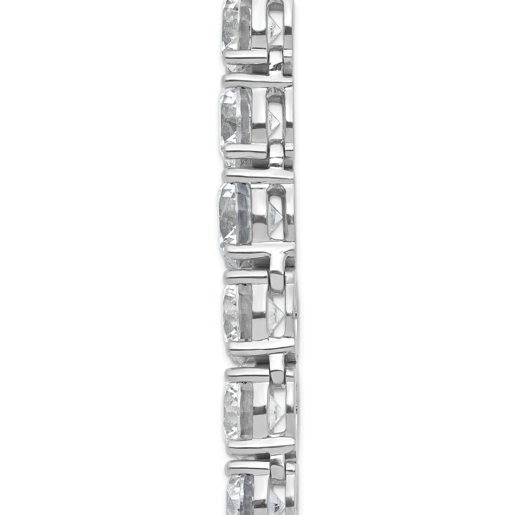 14k White Gold 72 3/8 carat Lab Grown Diamond VS+ F+ Complete Round 20 inch Graduated Tennis Necklace