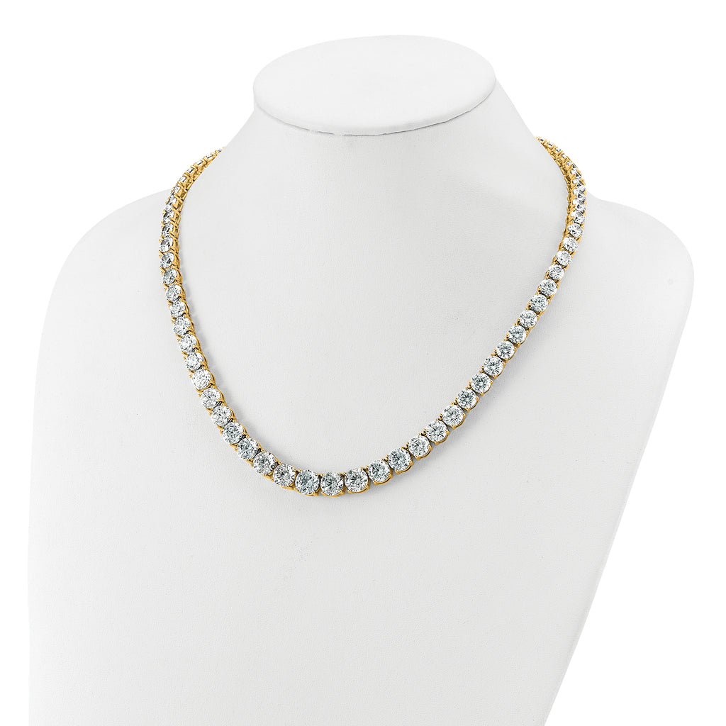 14k 72 3/8 carat Lab Grown Diamond VS+ F+ Complete Round 20 inch Graduated Tennis Necklace