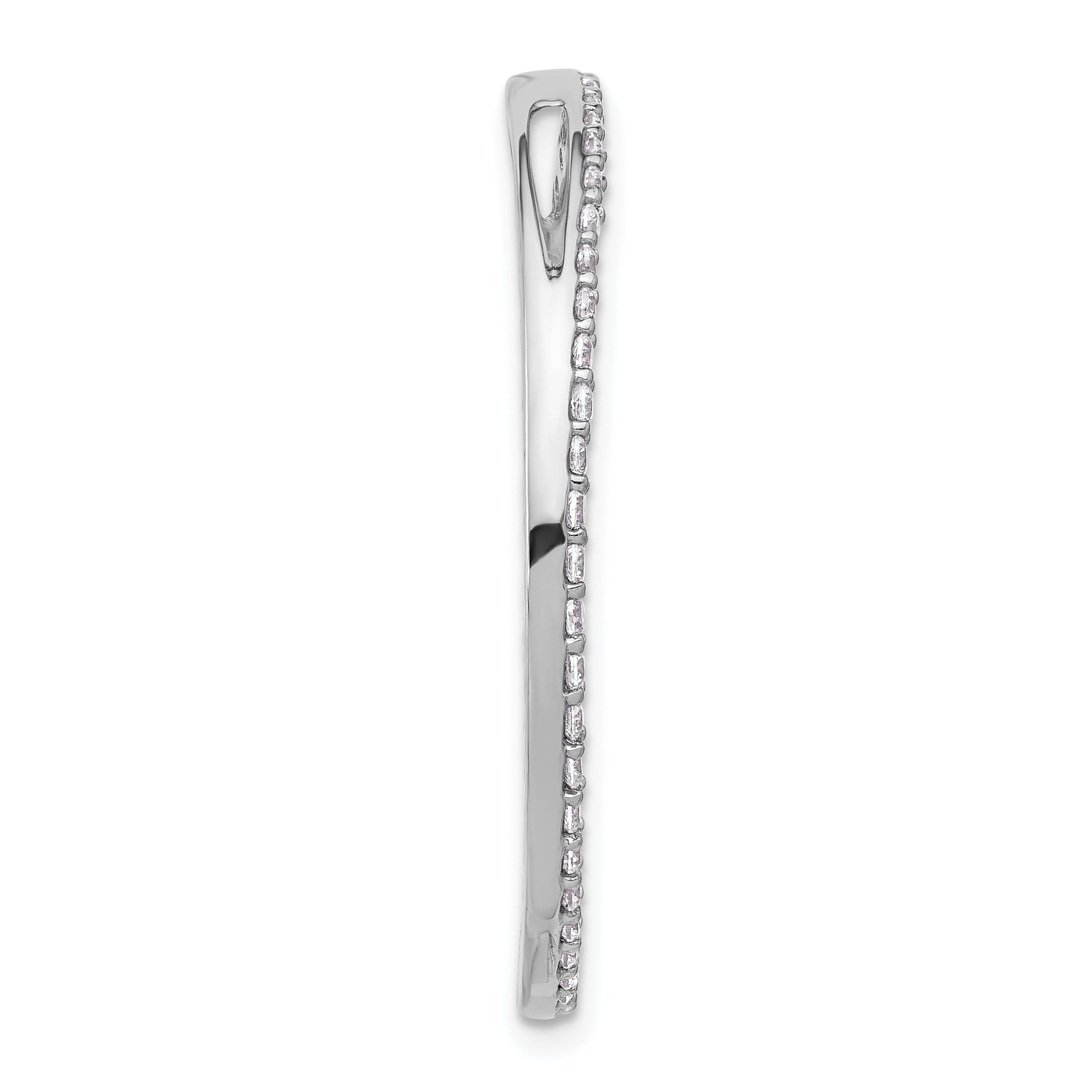 14k White Gold 1 carat Lab Grown Diamond VS+ F+ Complete Circle Chain Slide Pendant Secondary image