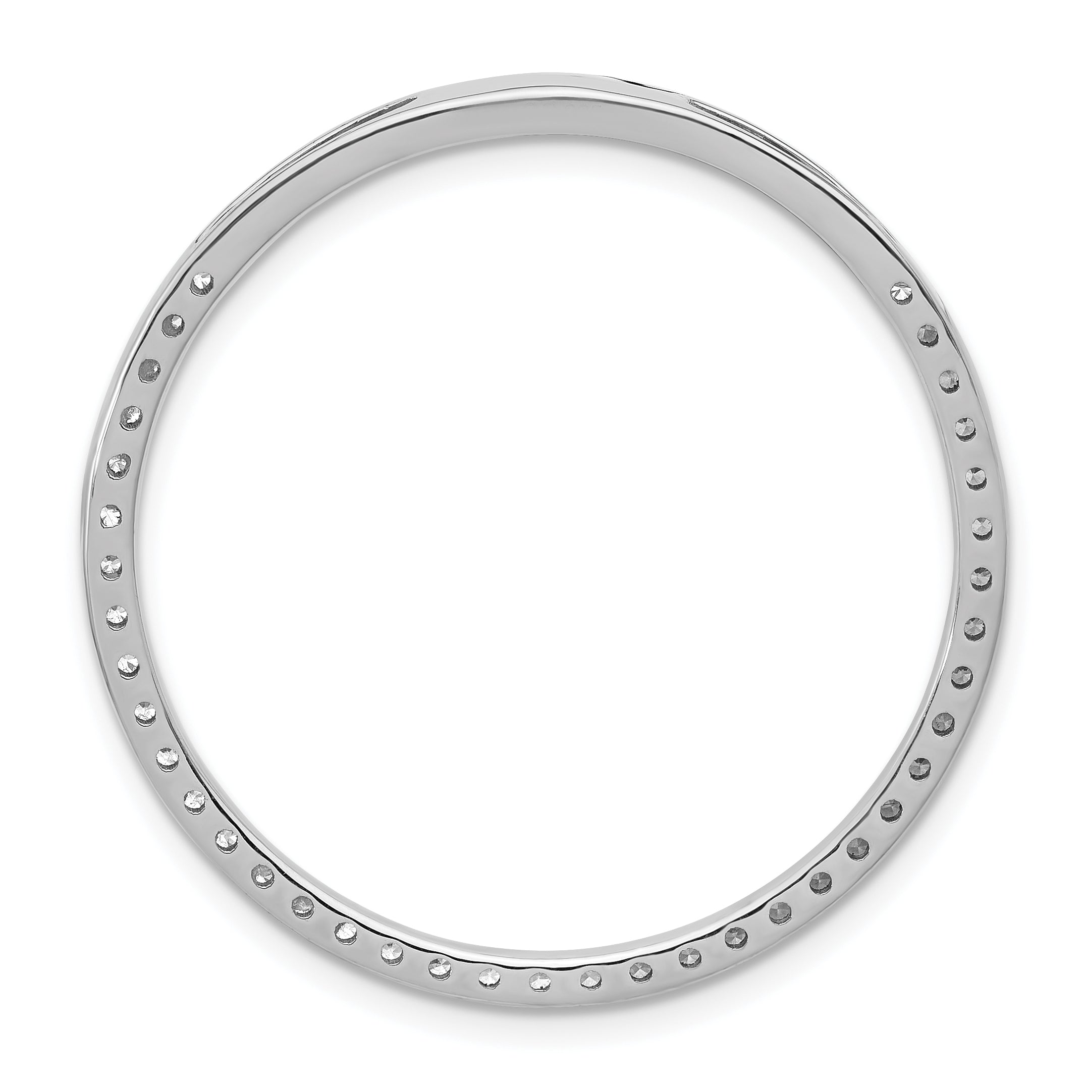 14k White Gold 1 carat Lab Grown Diamond VS+ F+ Complete Circle Chain Slide Pendant