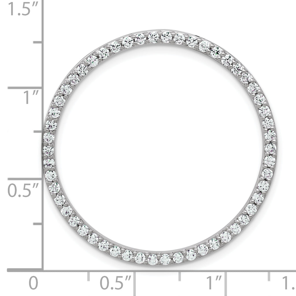 14k White Gold 1 carat Lab Grown Diamond VS/SI+ G+ Complete Circle Chain Slide Pendant
