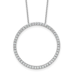 14k White Gold 1 carat Lab Grown Diamond VS/SI+ G+ Complete 18 inch Circle Slide Necklace