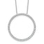 14k White Gold 1 carat Lab Grown Diamond VS+ F+ Complete 18 inch Circle Slide Necklace