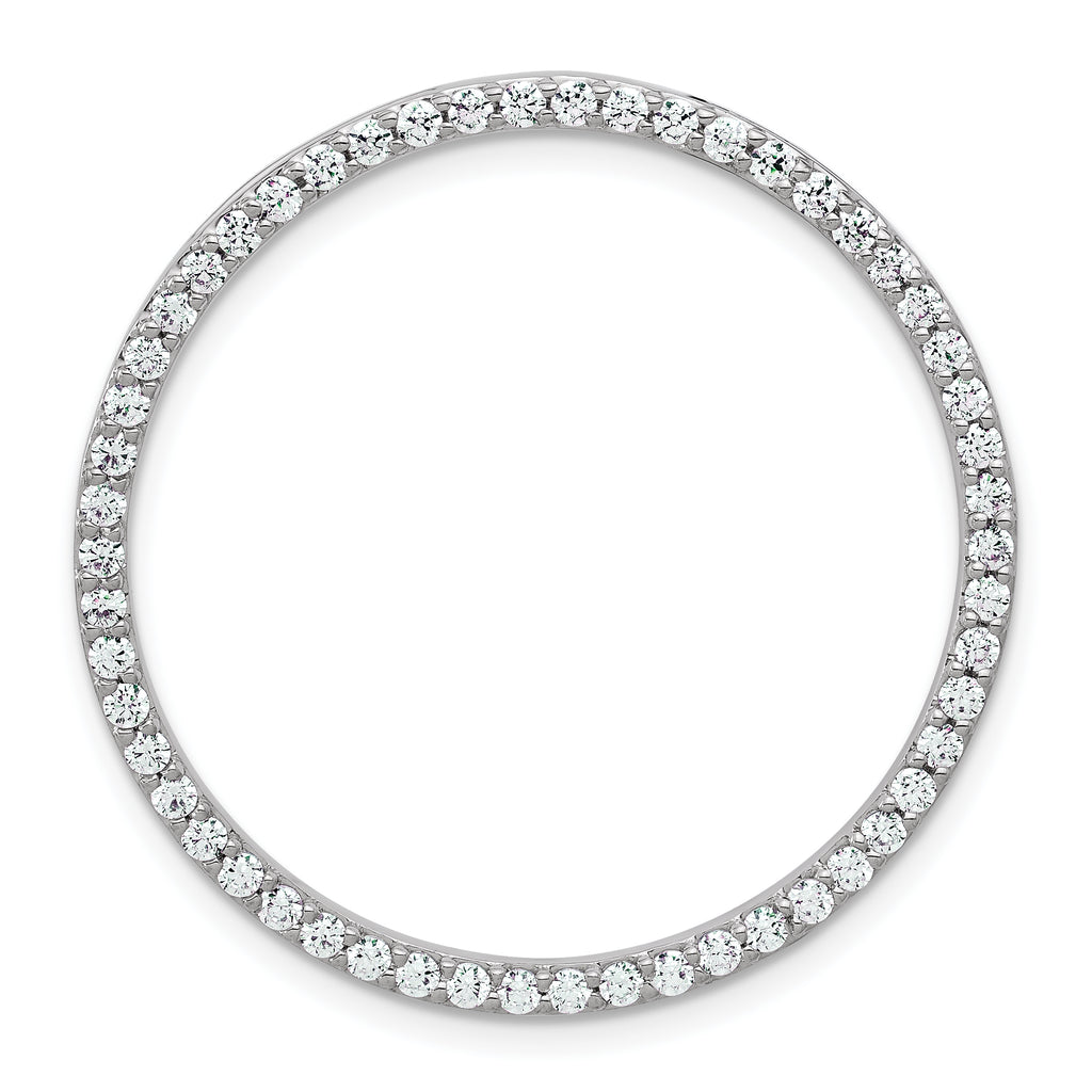 14k White Gold 1 carat Lab Grown Diamond VS/SI+ G+ Complete Circle Chain Slide Pendant