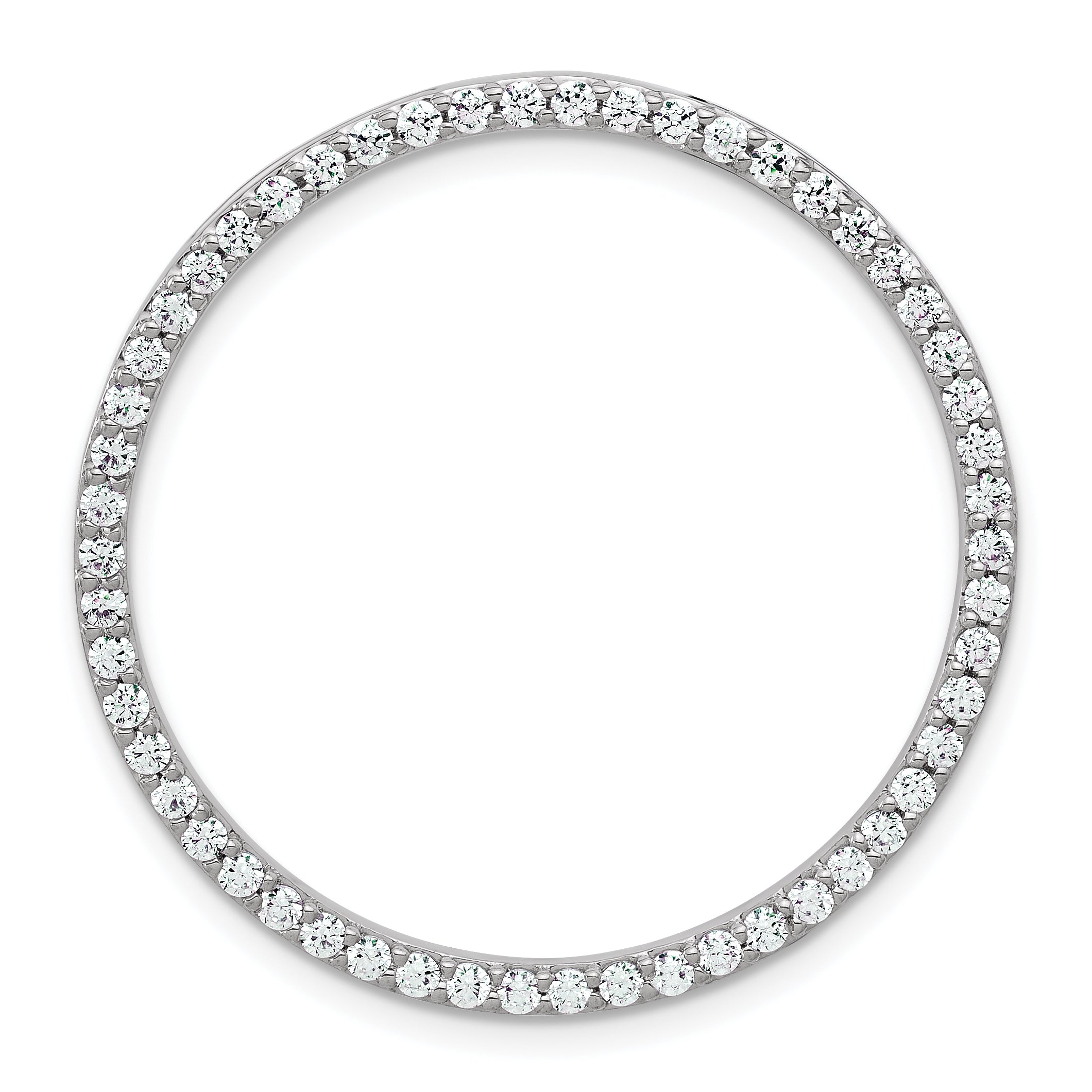 14k White Gold 1 carat Lab Grown Diamond VS+ F+ Complete Circle Chain Slide Pendant Main image