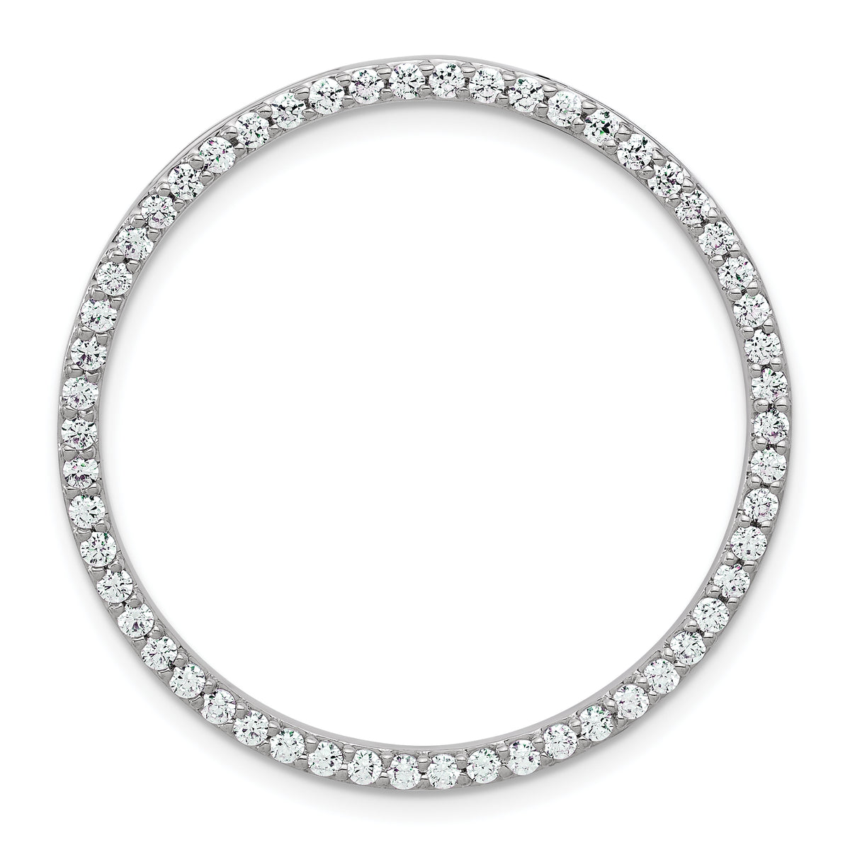 14k White Gold 1 carat Lab Grown Diamond VS+ F+ Complete Circle Chain Slide Pendant