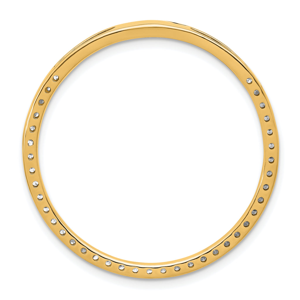14k 1 carat Lab Grown Diamond VS/SI+ G+ Complete Circle Chain Slide Pendant