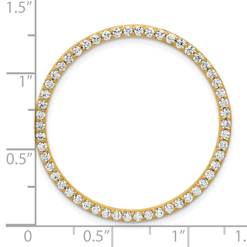 14k 1 carat Lab Grown Diamond VS/SI+ G+ Complete Circle Chain Slide Pendant