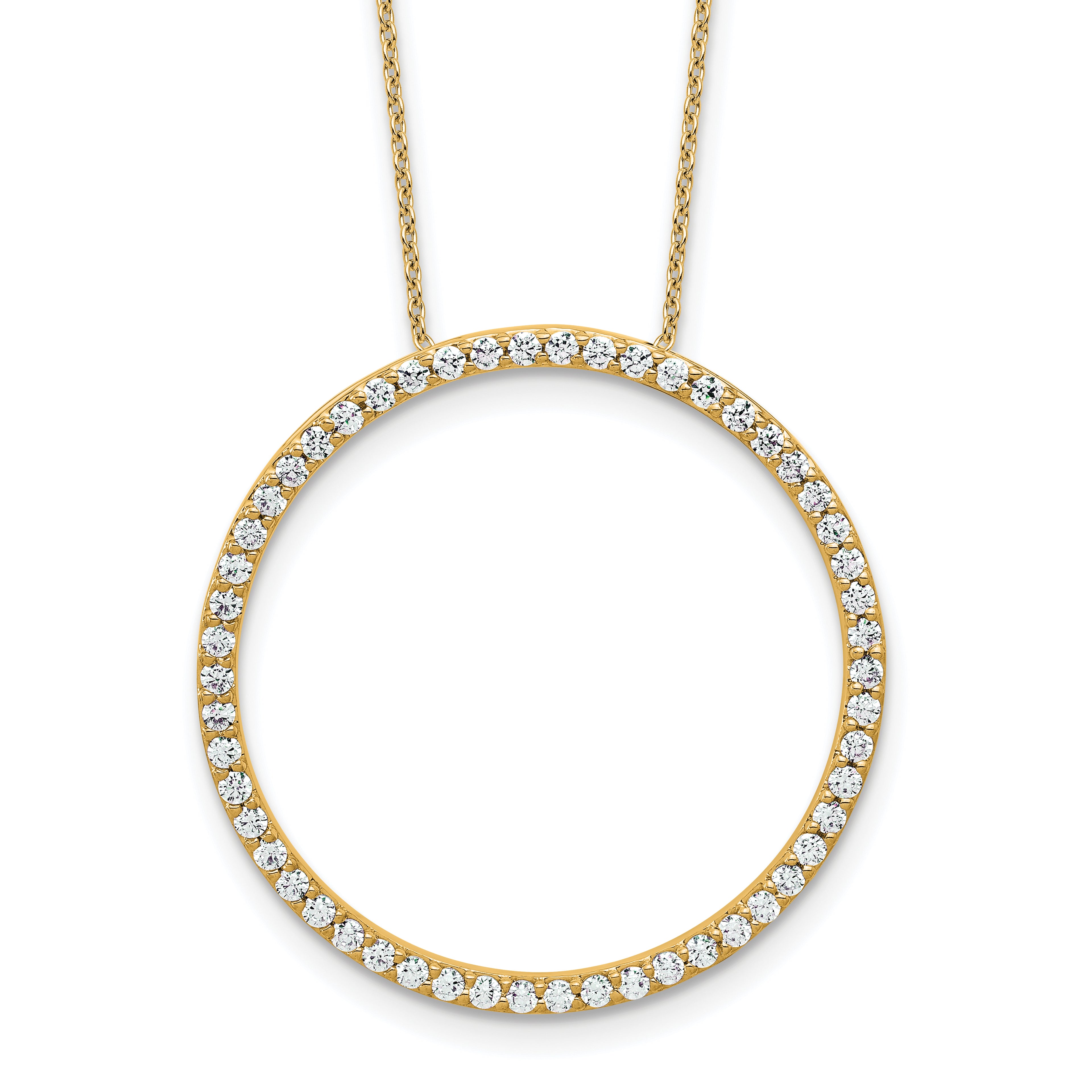 14k 1 carat Lab Grown Diamond VS/SI+ G+ Complete 18 inch Circle Slide Necklace