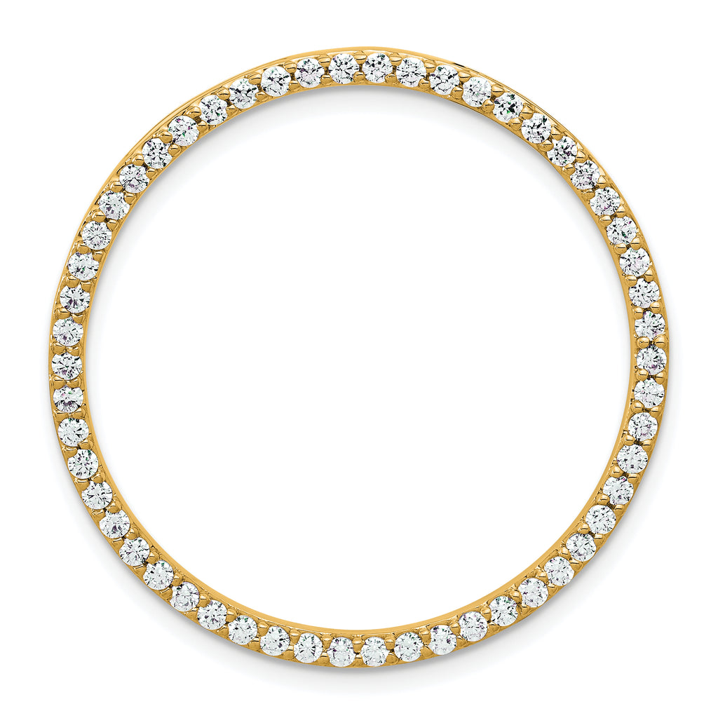 14k 1 carat Lab Grown Diamond VS+ F+ Complete Circle Chain Slide Pendant