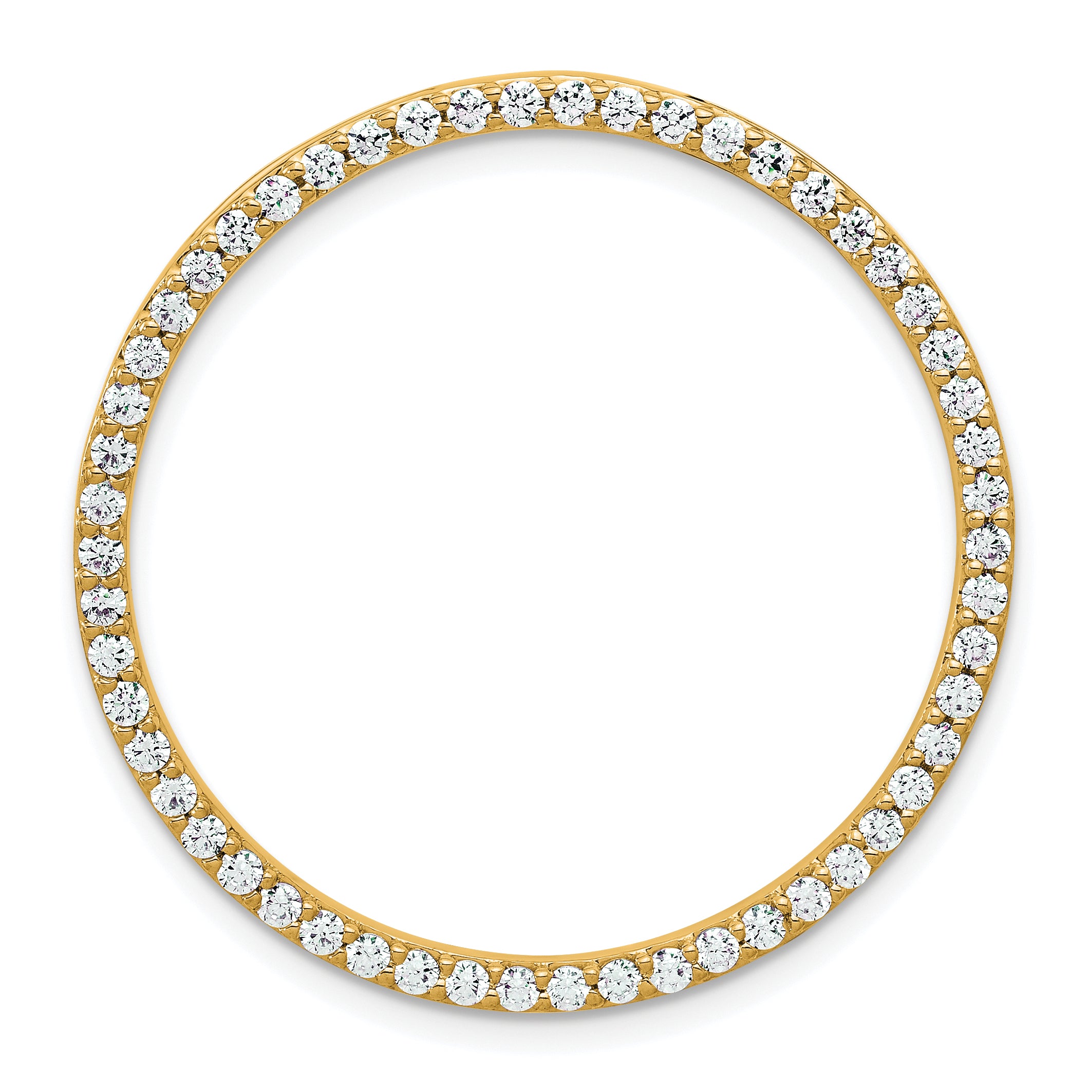 14k 1 carat Lab Grown Diamond VS+ F+ Complete Circle Chain Slide Pendant