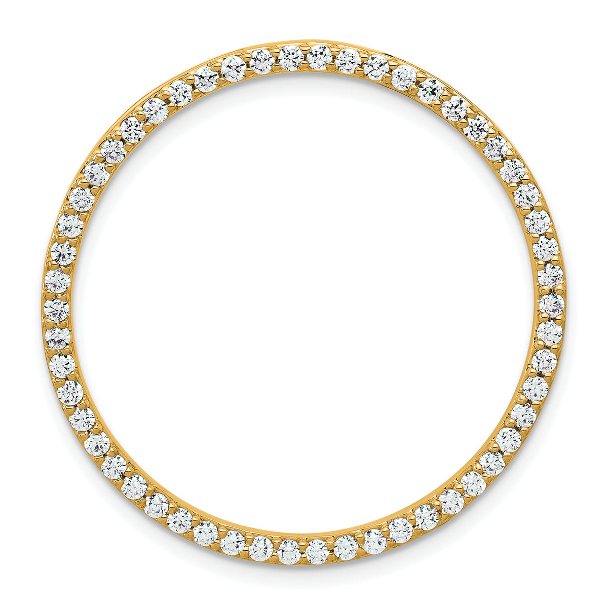 14k 1 carat Lab Grown Diamond VS+ F+ Complete Circle Chain Slide Pendant