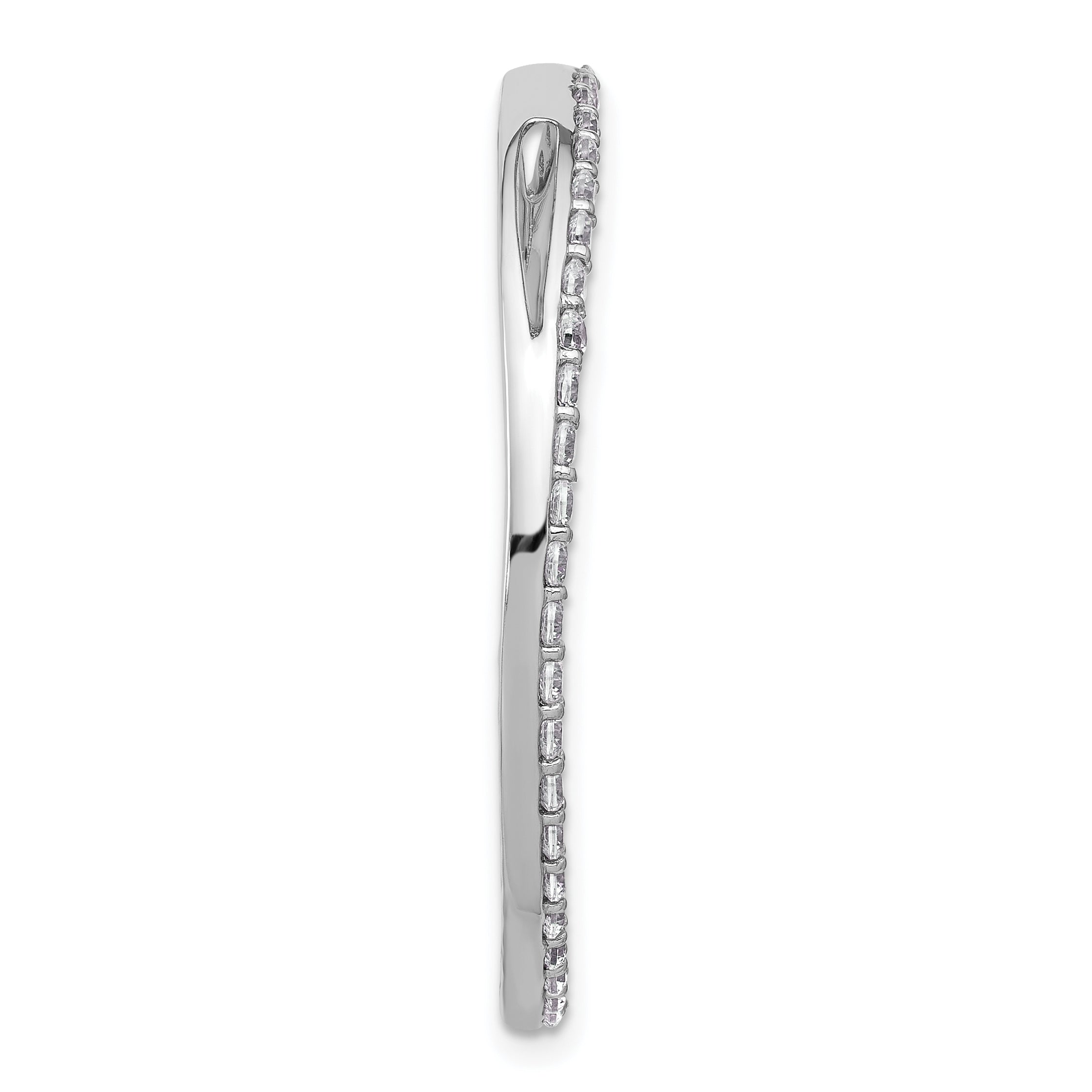 14k White Gold 1 1/2 carat Lab Grown Diamond VS+ F+ Complete Circle Chain Slide Pendant Secondary image