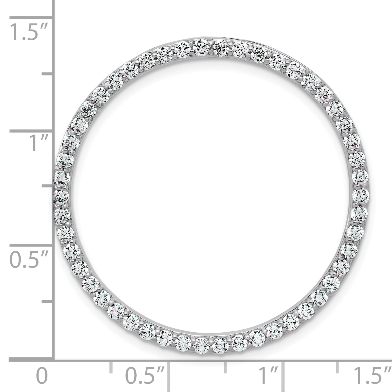 14k White Gold 1 1/2 carat Lab Grown Diamond VS+ F+ Complete Circle Chain Slide Pendant