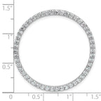 14k White Gold 1 1/2 carat Lab Grown Diamond VS+ F+ Complete Circle Chain Slide Pendant