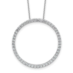 14k White Gold 1 1/2 carat Lab Grown Diamond VS/SI+ G+ Complete 18 inch Circle Slide Necklace