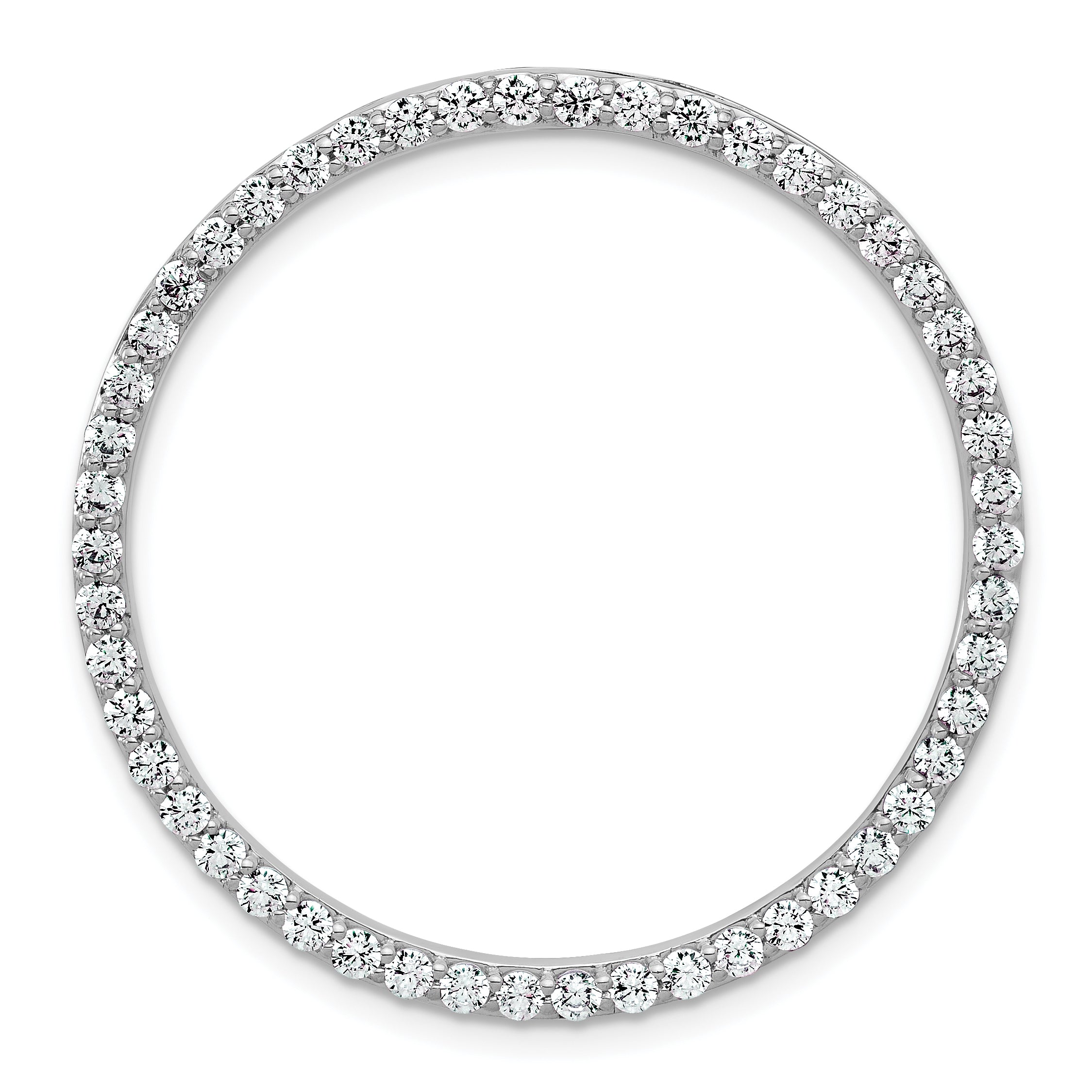 14k White Gold 1 1/2 carat Lab Grown Diamond VS+ F+ Complete Circle Chain Slide Pendant Main image