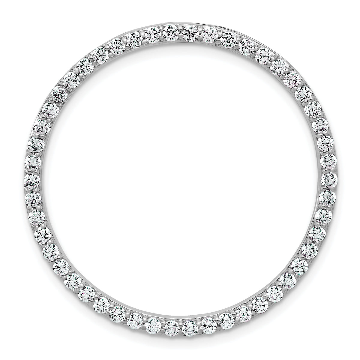 14k White Gold 1 1/2 carat Lab Grown Diamond VS+ F+ Complete Circle Chain Slide Pendant