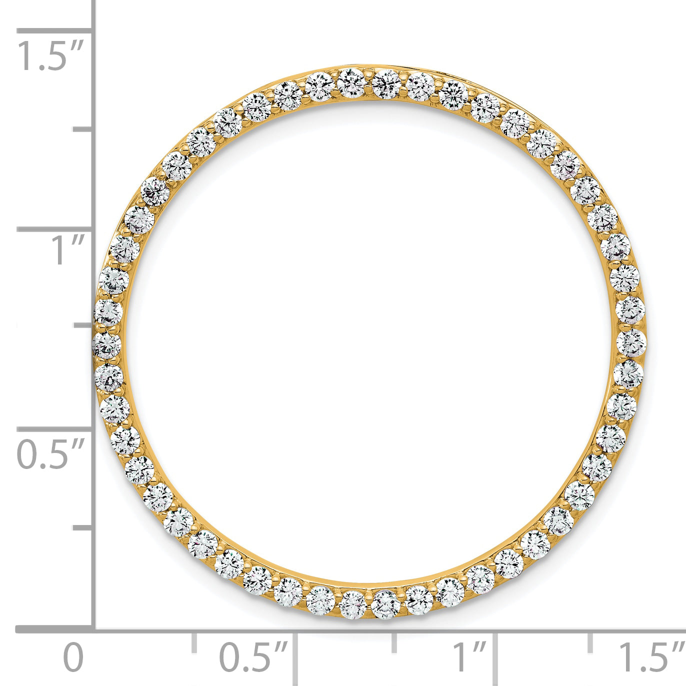 14k 1 1/2 carat Lab Grown Diamond VS/SI+ G+ Complete Circle Chain Slide Pendant