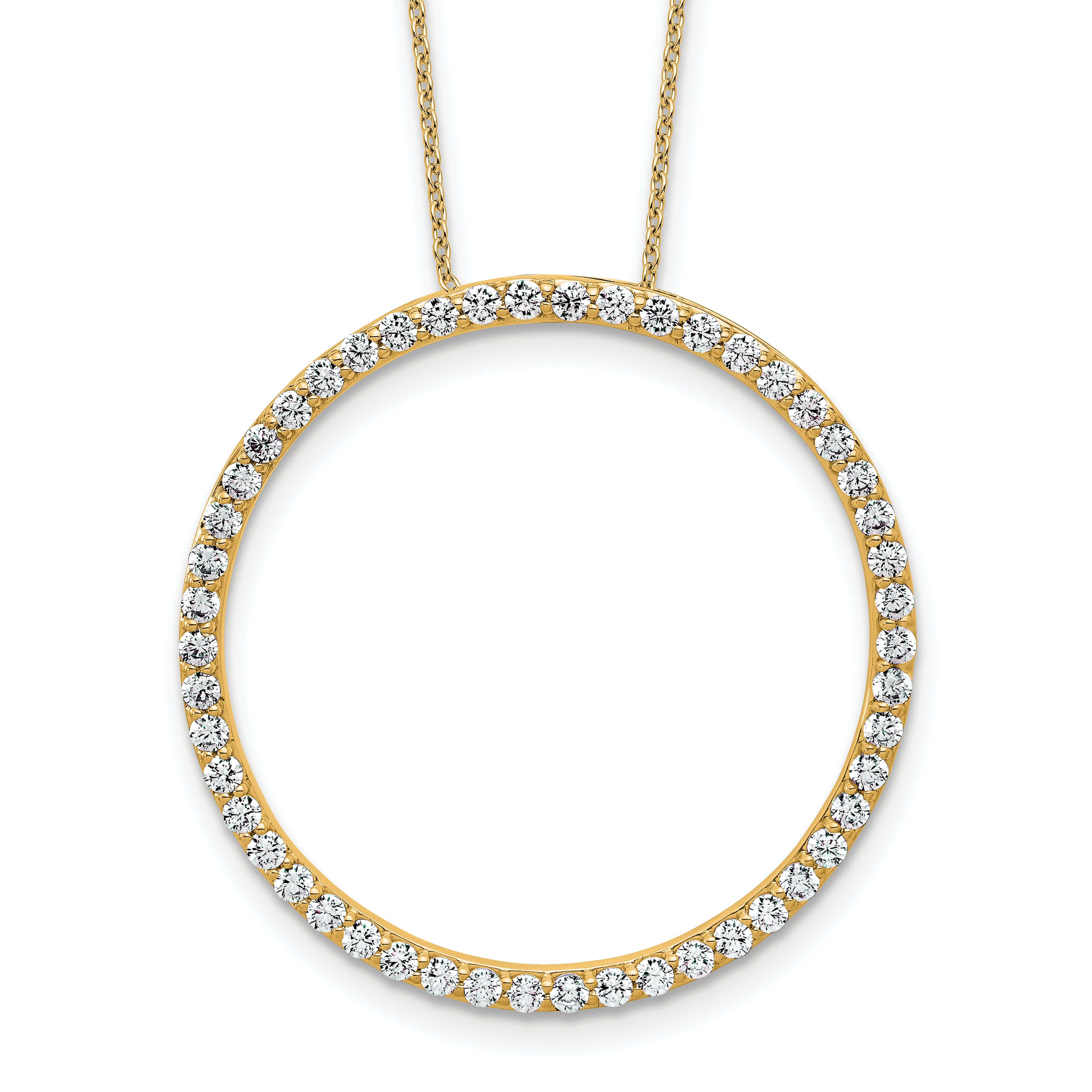 14k 1 1/2 carat Lab Grown Diamond VS+ F+ Complete 18 inch Circle Slide Necklace