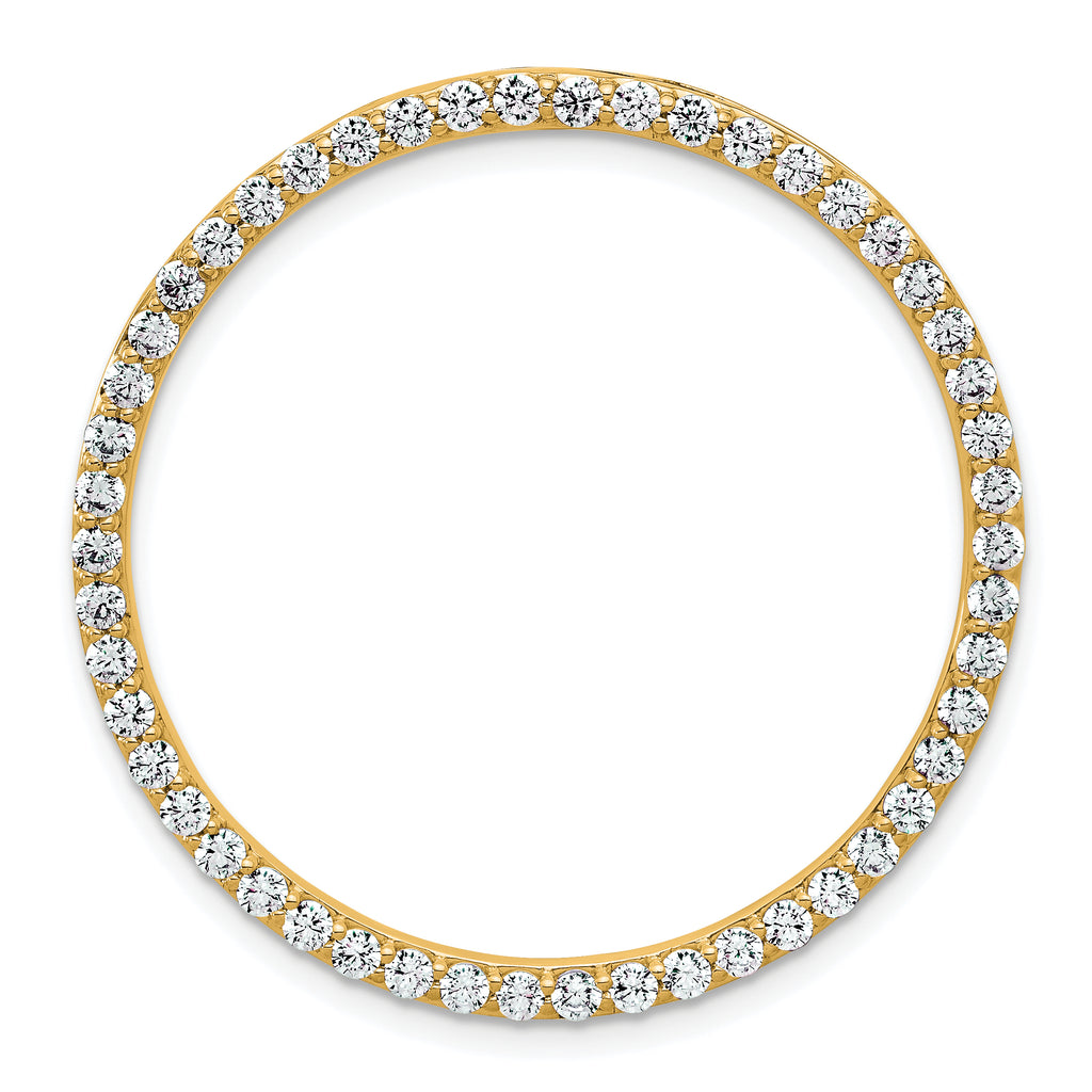 14k 1 1/2 carat Lab Grown Diamond VS+ F+ Complete Circle Chain Slide Pendant