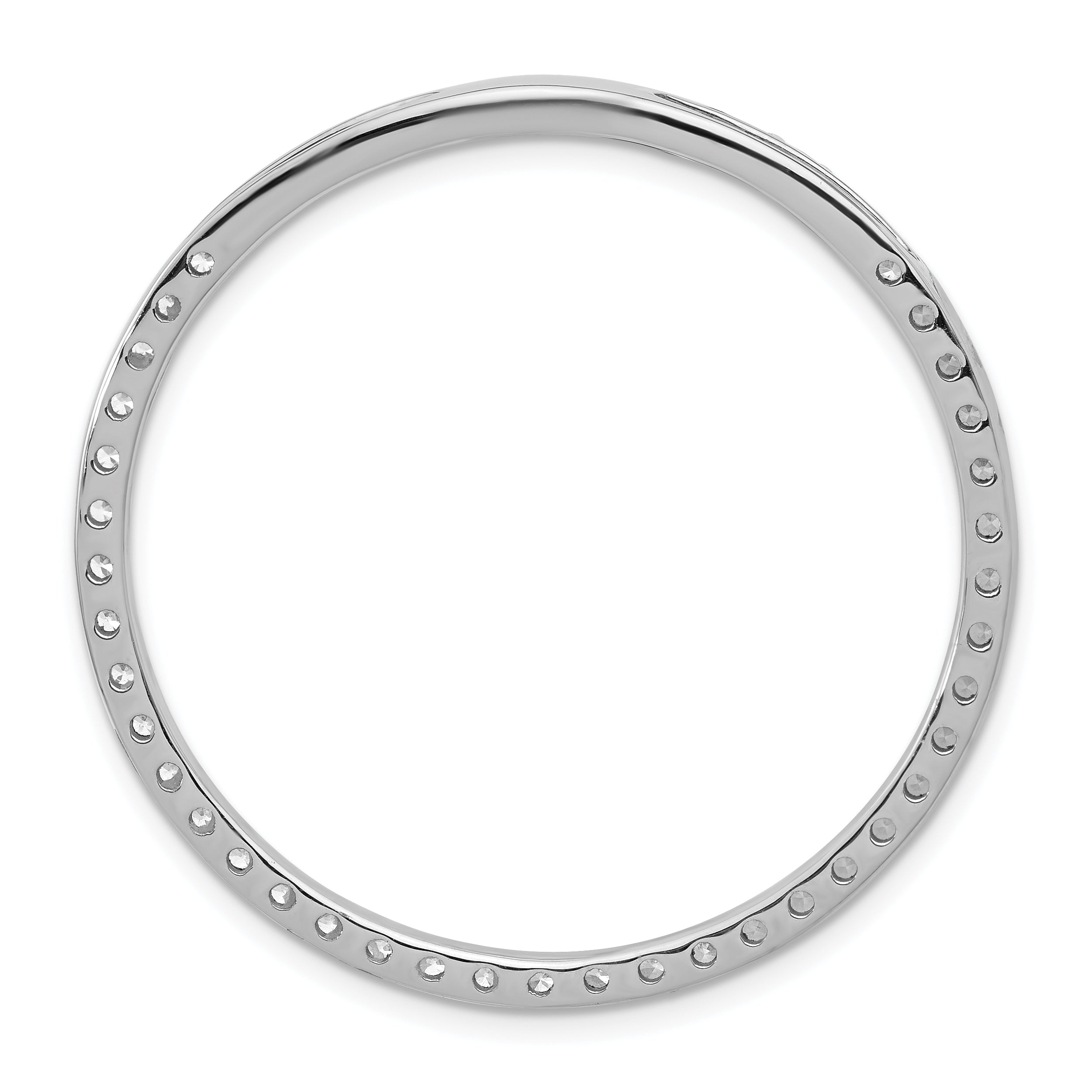 14k White Gold 2 carat Lab Grown Diamond VS+ F+ Complete Circle Chain Slide Pendant