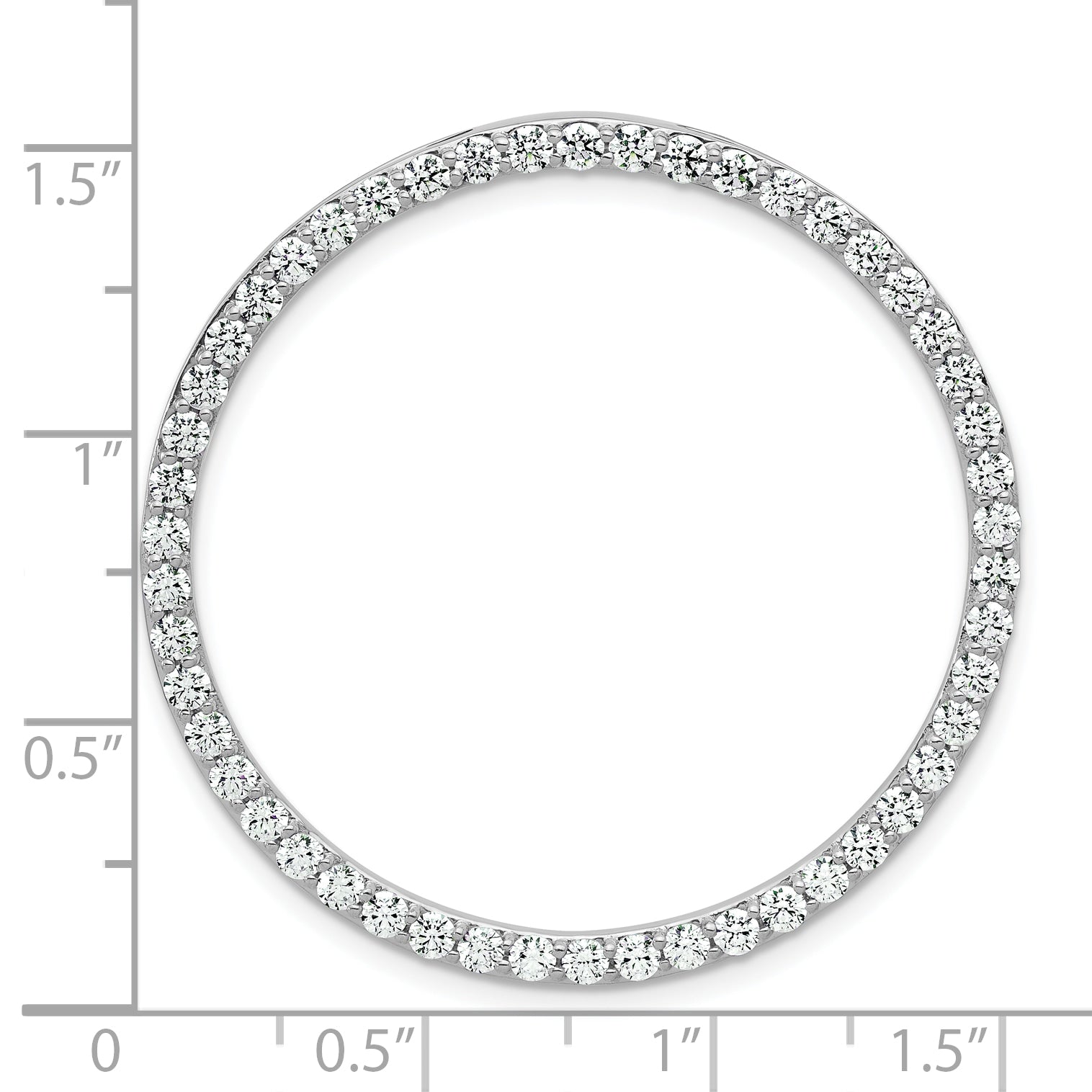 14k White Gold 2 carat Lab Grown Diamond VS/SI+ G+ Complete Circle Chain Slide Pendant