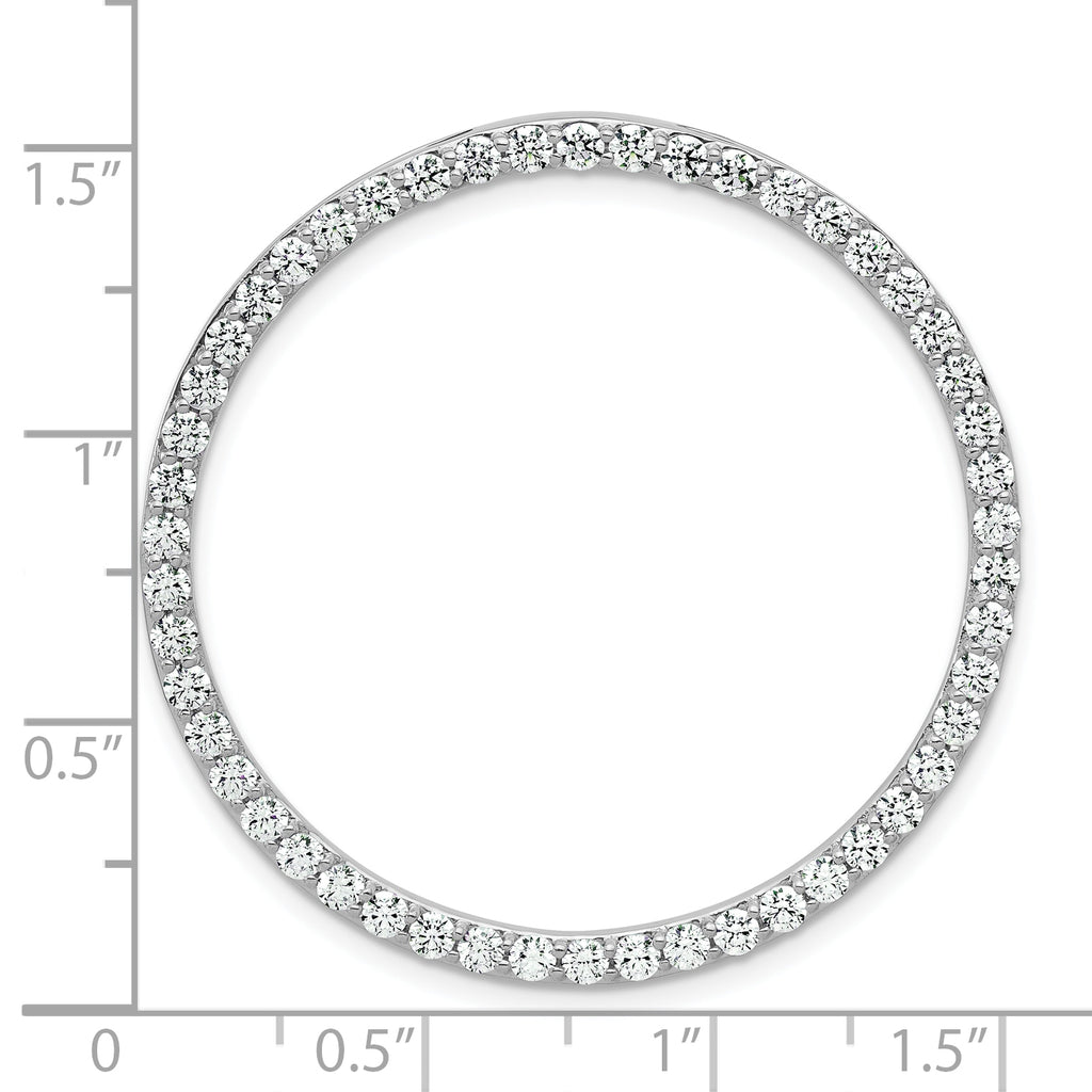 14k White Gold 2 carat Lab Grown Diamond VS/SI+ G+ Complete Circle Chain Slide Pendant