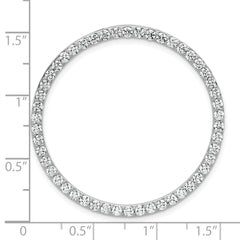 14k White Gold 2 carat Lab Grown Diamond VS/SI+ G+ Complete Circle Chain Slide Pendant