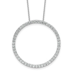 14k White Gold 2 carat Lab Grown Diamond VS+ F+ Complete 18 inch Circle Slide Necklace