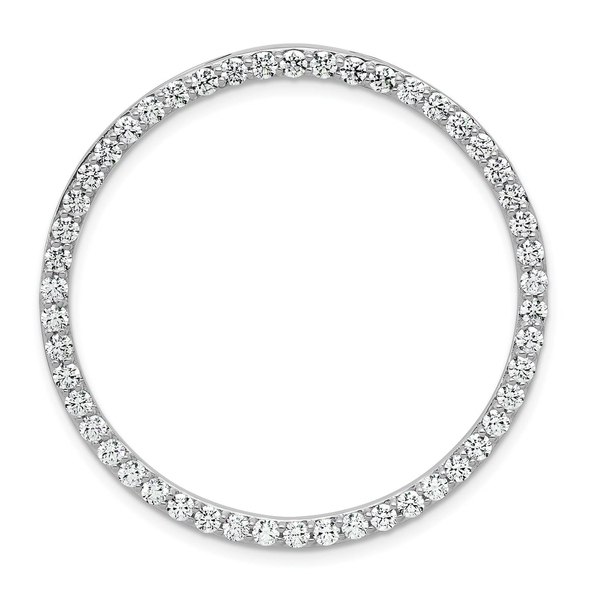Lab-Grown Diamond Circle Slide Pendant in 14K White Gold, 39mm (2 ct. tw.) - Sophia Jewelers Main image
