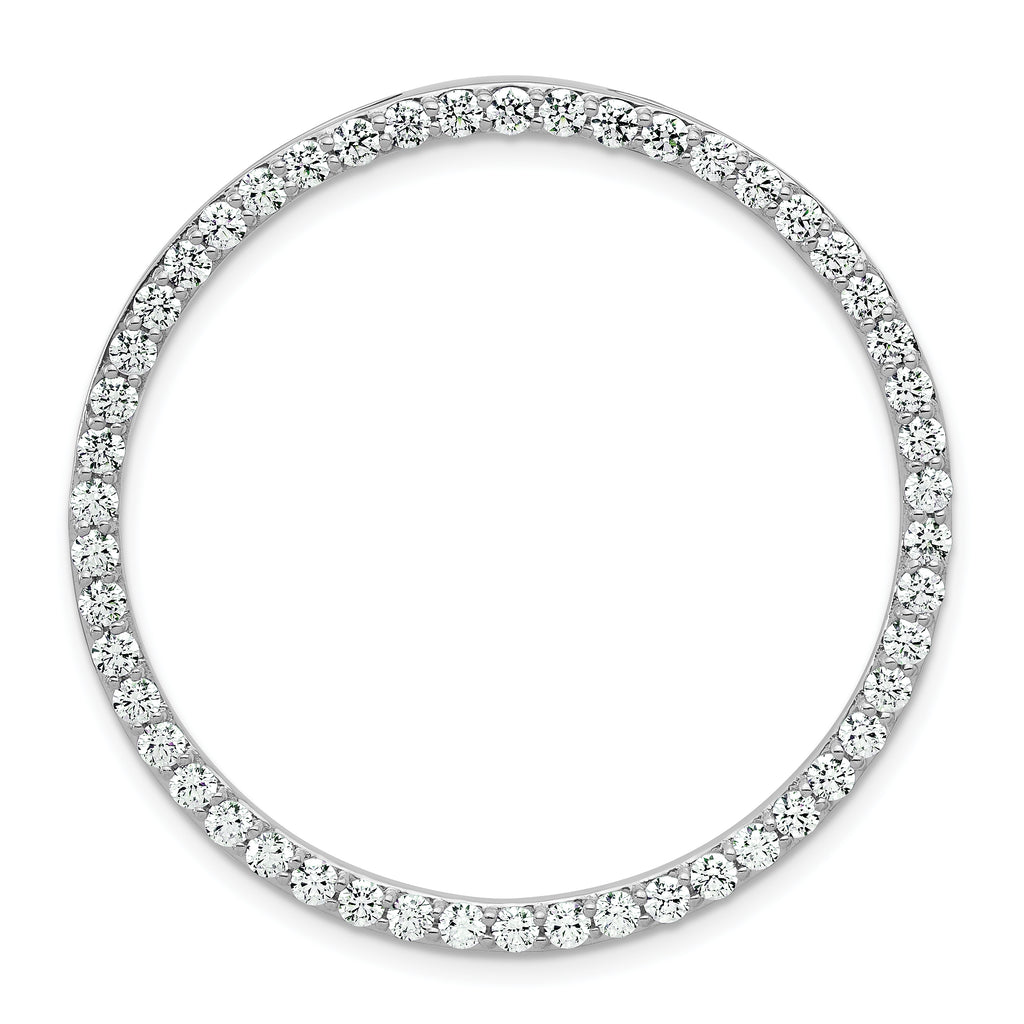 14k White Gold 2 carat Lab Grown Diamond VS/SI+ G+ Complete Circle Chain Slide Pendant