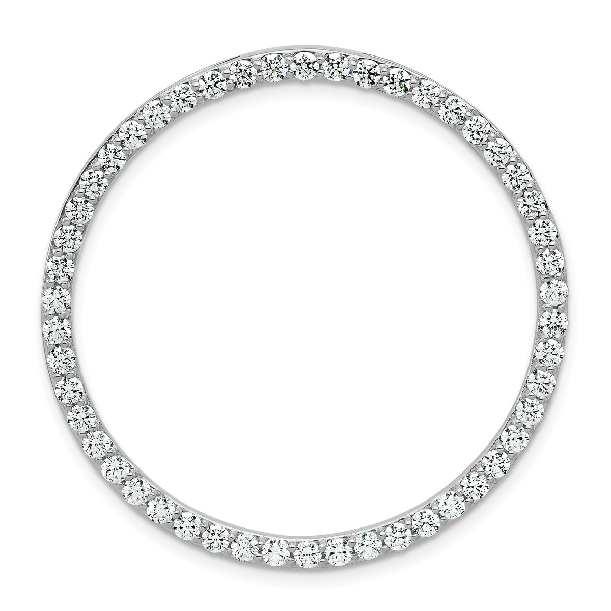 14k White Gold 2 carat Lab Grown Diamond VS/SI+ G+ Complete Circle Chain Slide Pendant
