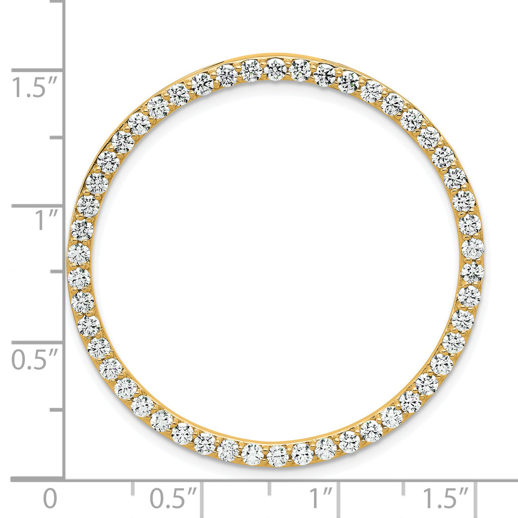 14k 2 carat Lab Grown Diamond VS/SI+ G+ Complete Circle Chain Slide Pendant