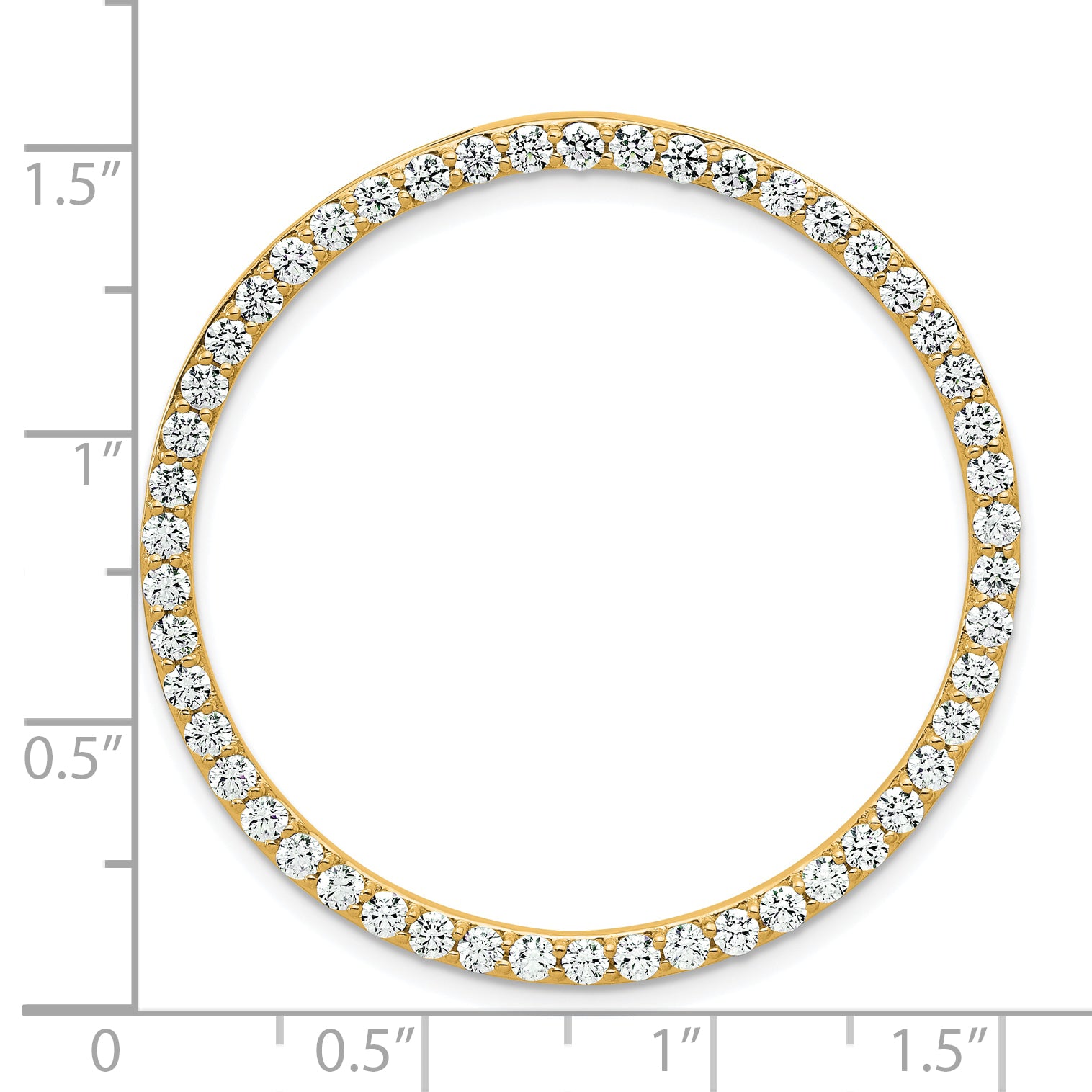 14k 2 carat Lab Grown Diamond VS+ F+ Complete Circle Chain Slide Pendant