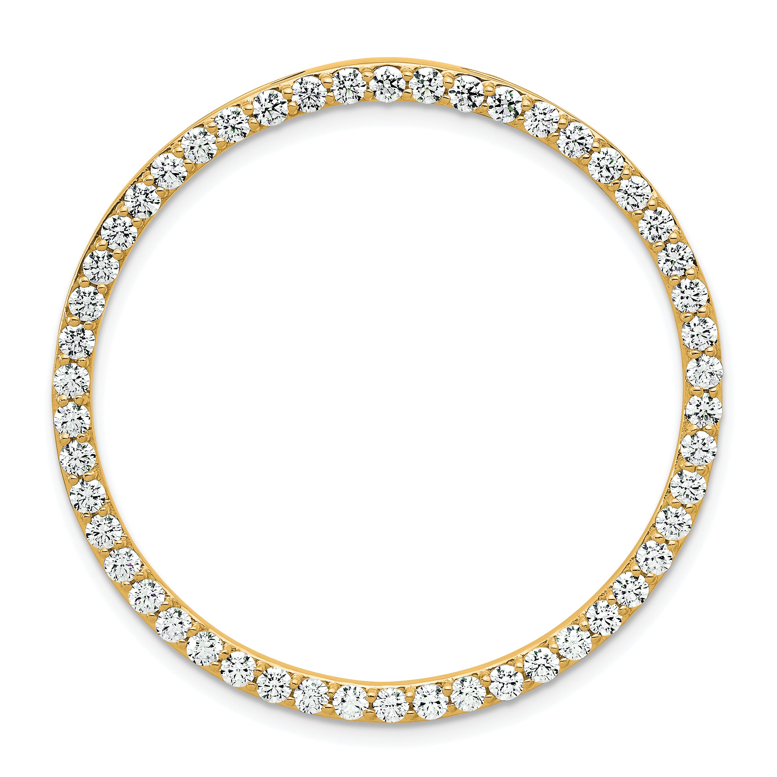 14k 2 carat Lab Grown Diamond VS+ F+ Complete Circle Chain Slide Pendant