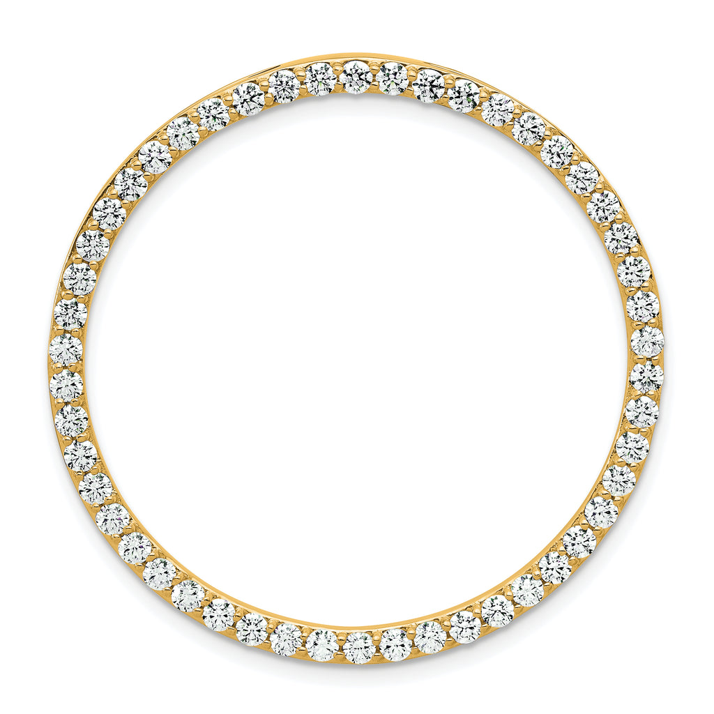 14k 2 carat Lab Grown Diamond VS+ F+ Complete Circle Chain Slide Pendant