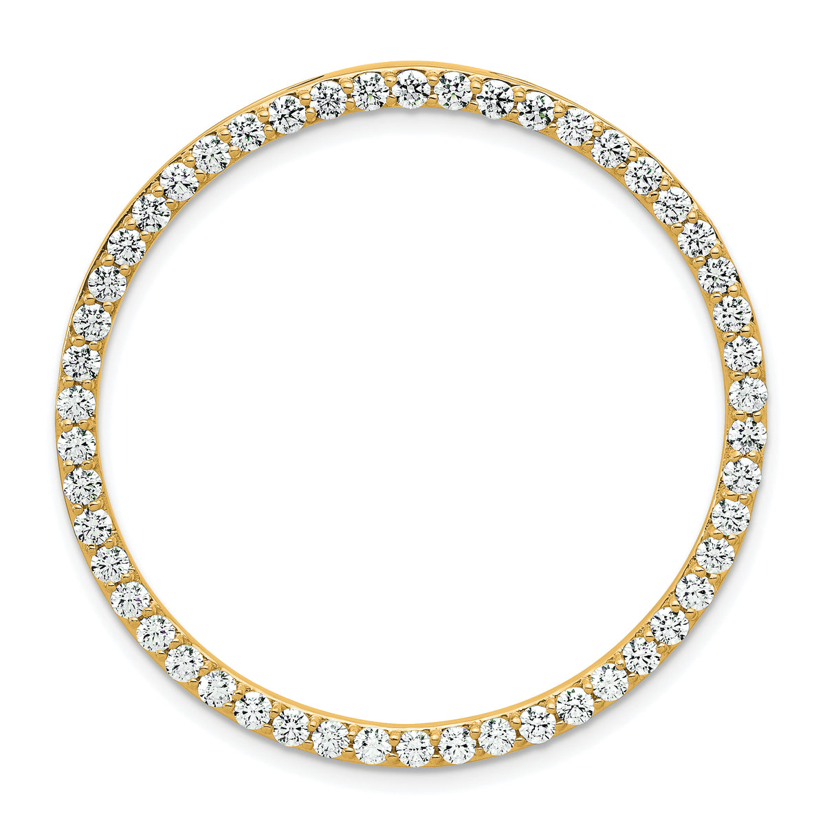 14k 2 carat Lab Grown Diamond VS+ F+ Complete Circle Chain Slide Pendant