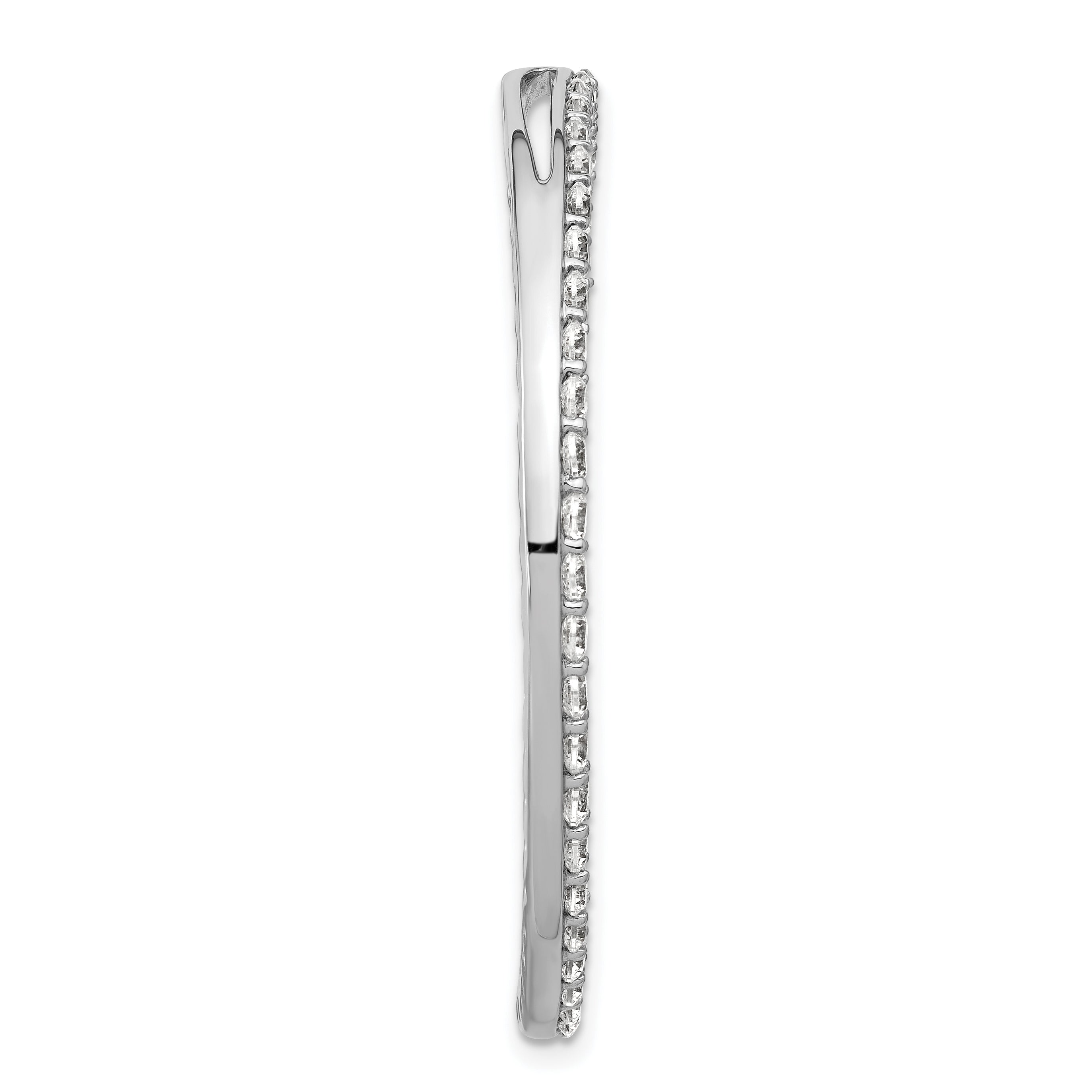 14k White Gold 3 carat Lab Grown Diamond VS+ F+ Complete Circle Chain Slide Pendant